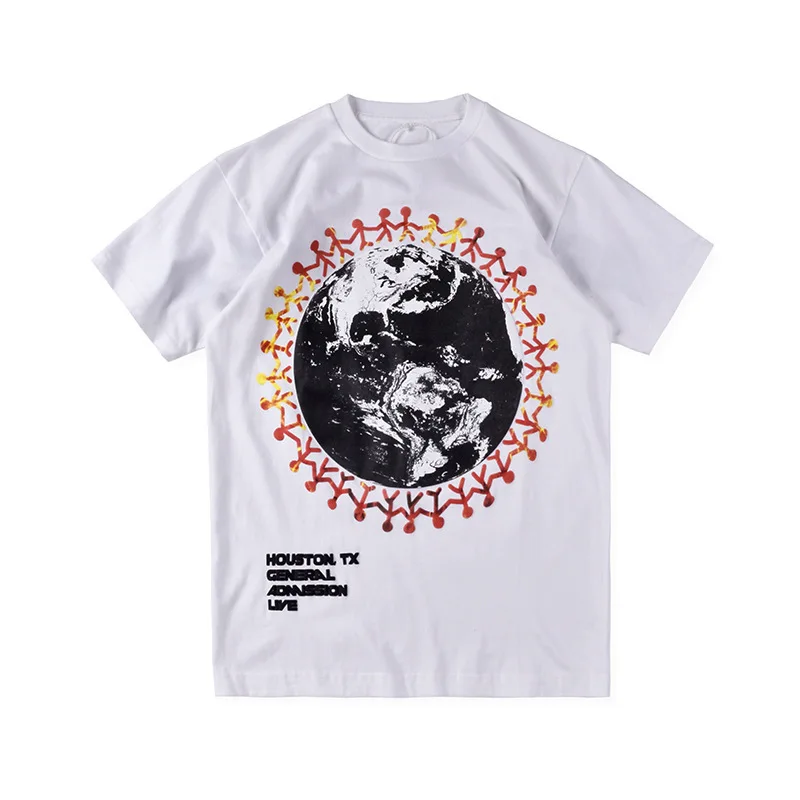 

Travis Scott short sleeve cactys Jack hip hop tour peripheral short sleeve T-shirt foam printing short sleeve