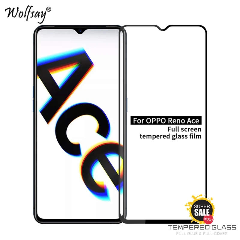 Полностью покрывающее клеем стекло для OPPO Reno Ace закаленное Защита экрана