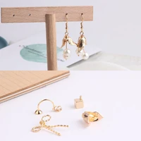 diy jewelry accessories copper 18k gold electroplating color protection earplug bow flower square handmade material pendant