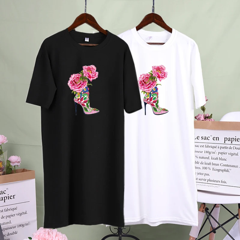 

Womens Clothing Dresses Summer Vintage High Heels Harajuku Short Sleeve Loose O-Neck Party Girl Streetwear