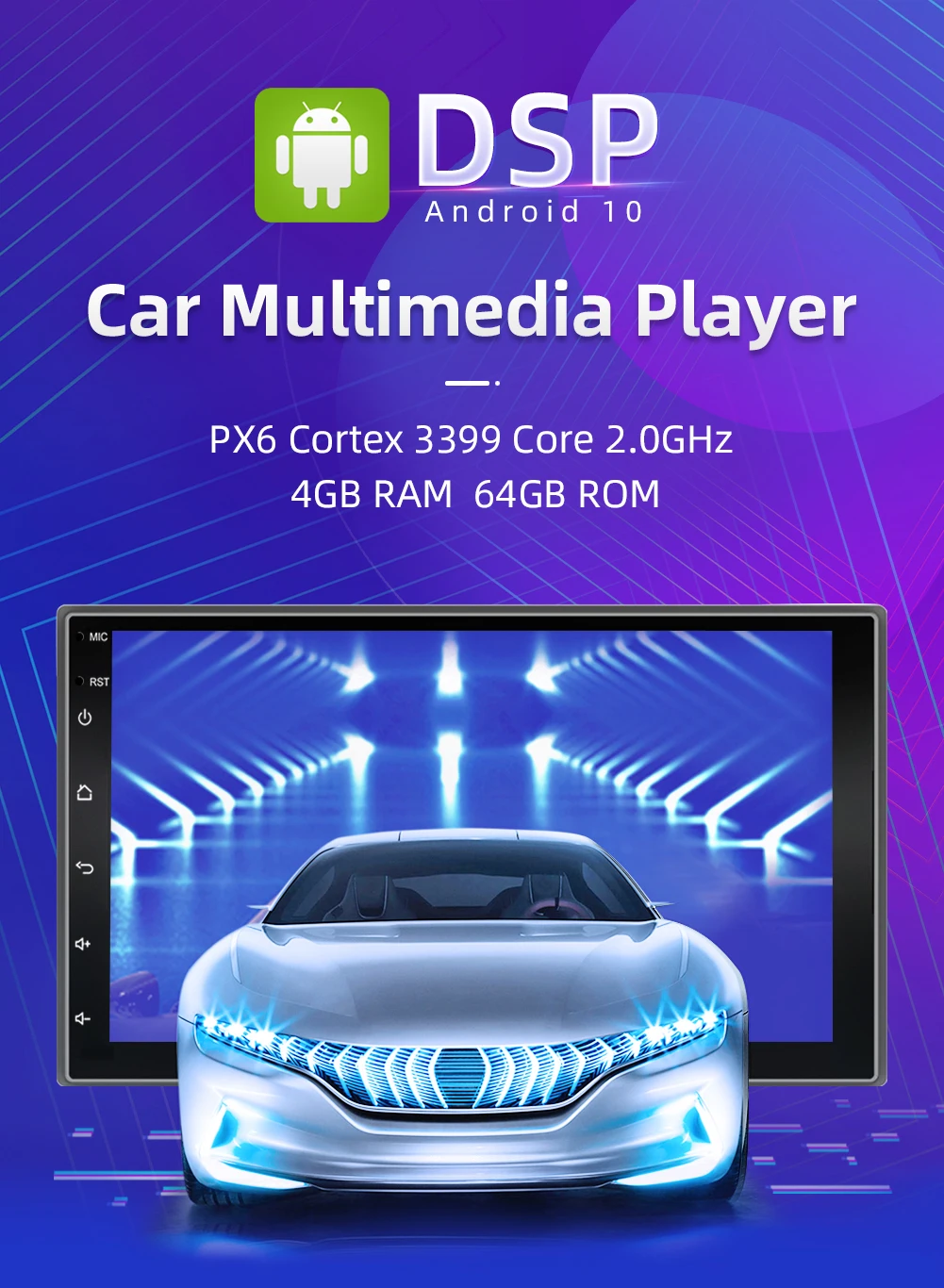 Автомагнитола PX6 на Android 10 0 2 Din с бесплатной камерой 4 Гб + 64 ГБ | Автоэлектроника
