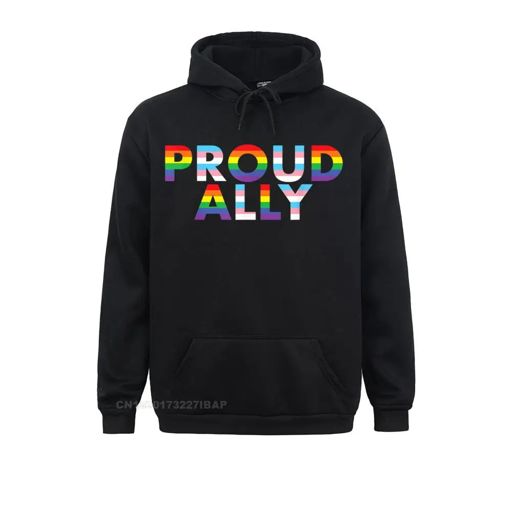 Proud Ally Trans Gay Lesbian Transgender Pride Support Hoodie Sweatshirts For Men Europe Hoodies Fashion  Autumn Hoods Beach