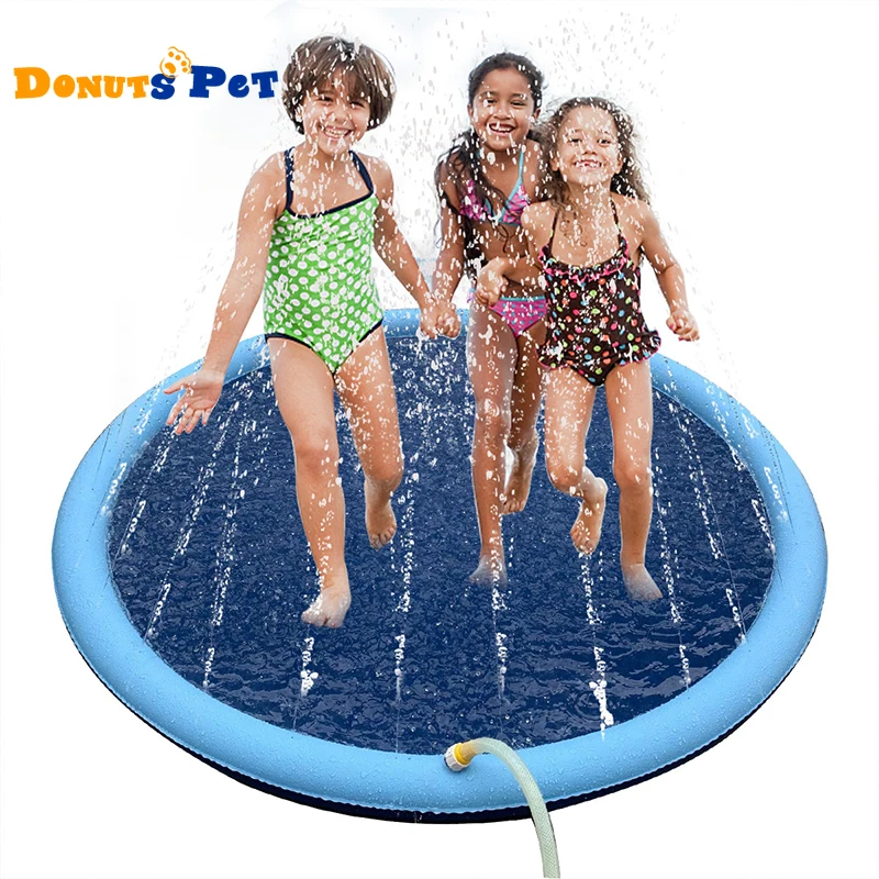 

170*170cm Pet Sprinkler Pad Play Cooling Mat Swimming Pool Inflatable Water Spray Pad Mat Tub Summer Cool Dog Bathtub for Dogs