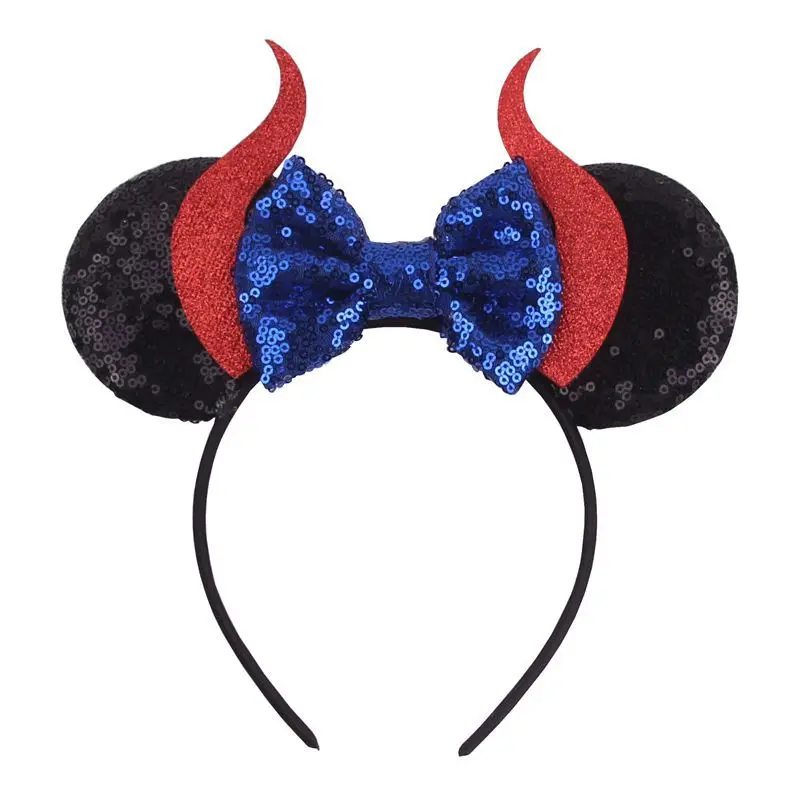 headband 9 Хэллоуин Дьявол Рог оголовье для девочек Женский фестиваль Минни ободок с мышиными ушками Блестящий фетровый Рог Дети аксессуары для волос - Цвет: headband 9