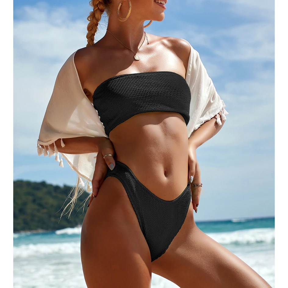 

Сексуальное бикини 2021, купальник, женский купальник, Женский комплект бикини-бандо, пляжная одежда, купальный костюм, женское бикини