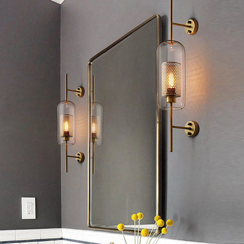 Винтажный стеклянный настенный светильник Промышленный Настенный бра Лофт