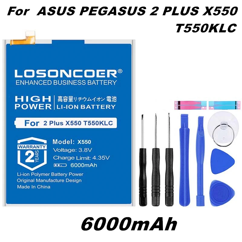 Аккумулятор LOSONCOER X550 6000 мАч для Asus Pegasus 2 Plus T550KLC высококачественный аккумулятор ~ в
