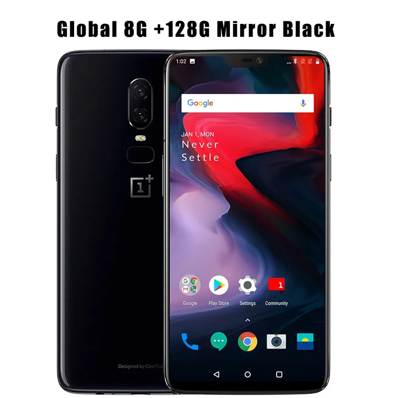 8G 128G Mirror Black Мобильный телефон Oneplus 6 с глобальной прошивкой, 6,28 дюймов, 6G/8G ram, Восьмиядерный Android 8,1, разблокировка отпечатков пальцев, зарядка - Цвет: 8G 128G Mirror Black