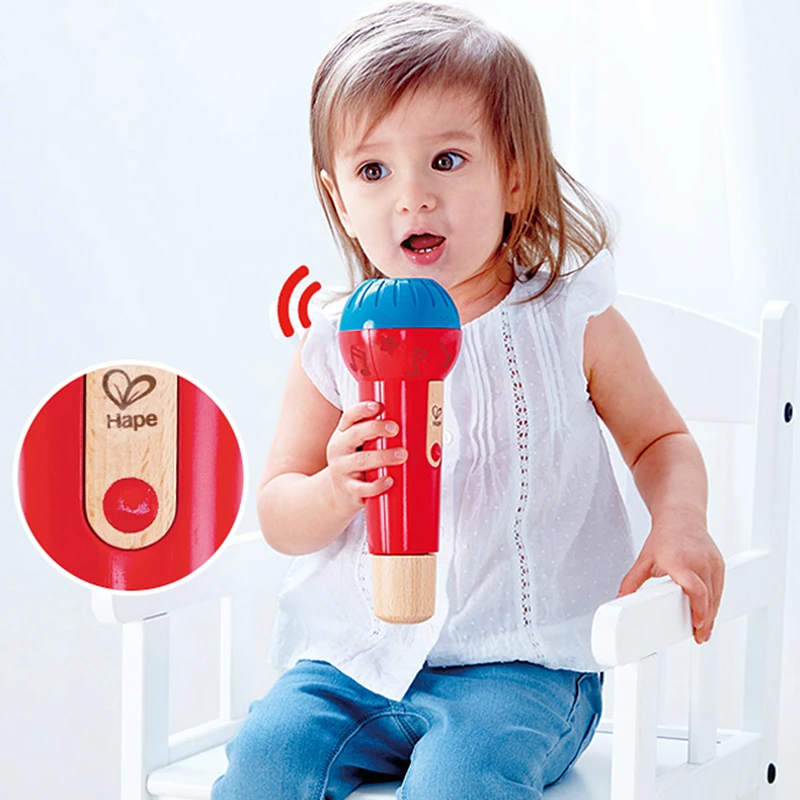 

Hape Music Instruments Musical Toys For Kids Microphone Without Electronics Baby Toy Gift For Kids Free Shipping