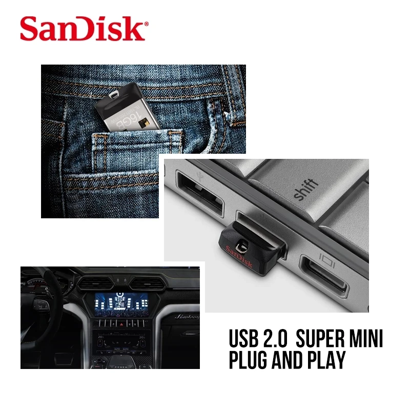 USB-флеш-накопитель SanDisk CZ33 Cruzer Fit 32/16/64 ГБ USB 2 0 | Компьютеры и офис