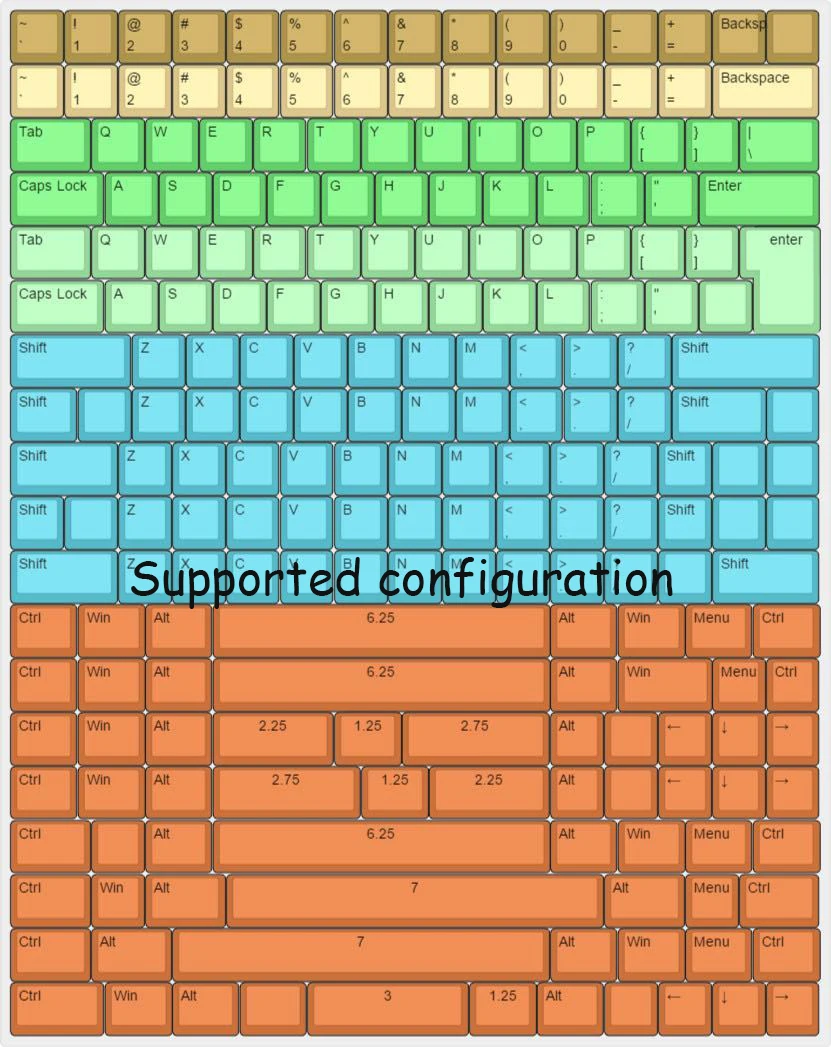 

Kelowna Mechanical Keyboard PCB Shift Left, Compatible with Soldering PCB and 60% Keyboard Customization, RGB bottom light