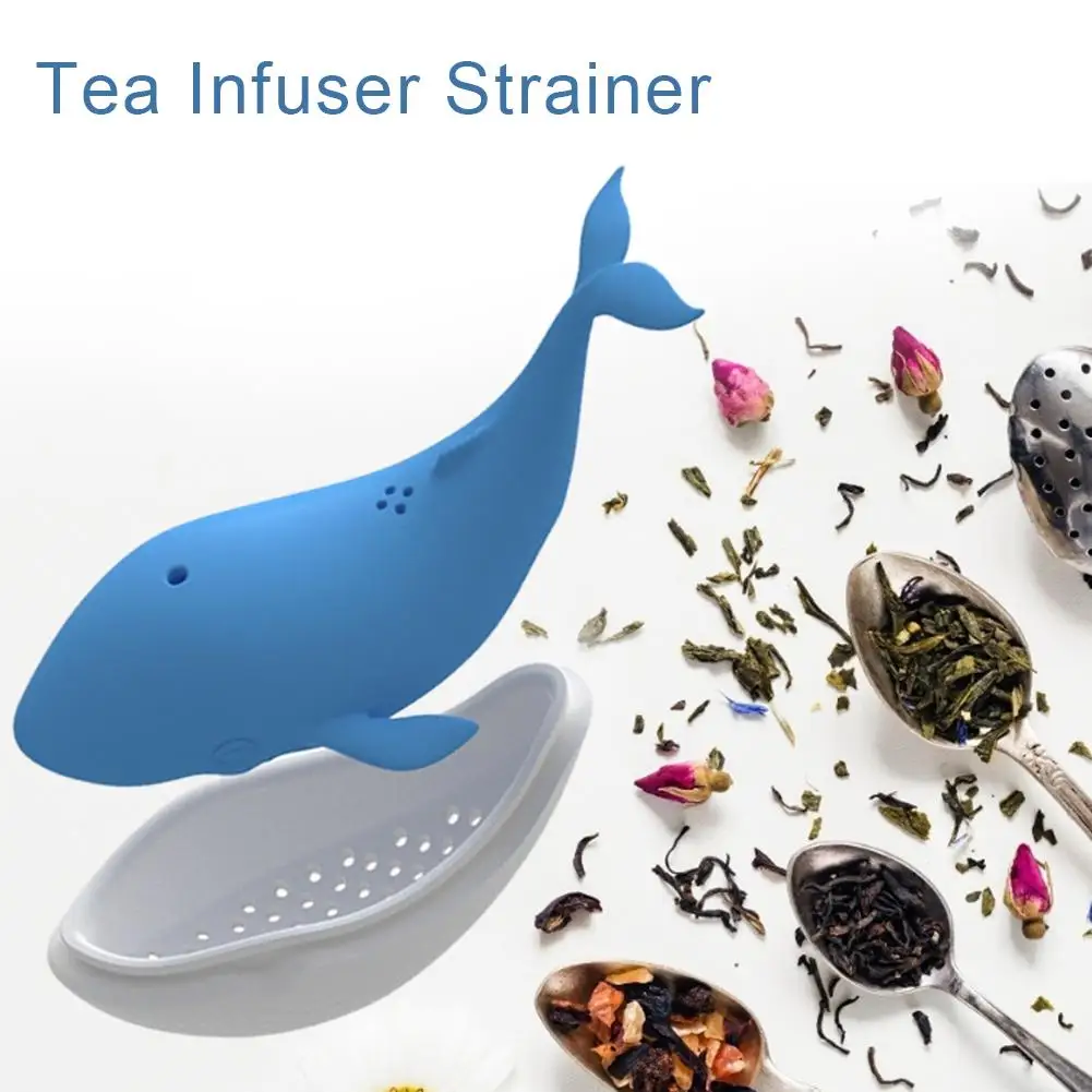 Silicone Whale-shape Tea Bag Tea Filter Tea Infuser Cute Tea Strainer Filter Diffuser For Tea Coffee Spices Kitchen Gadget