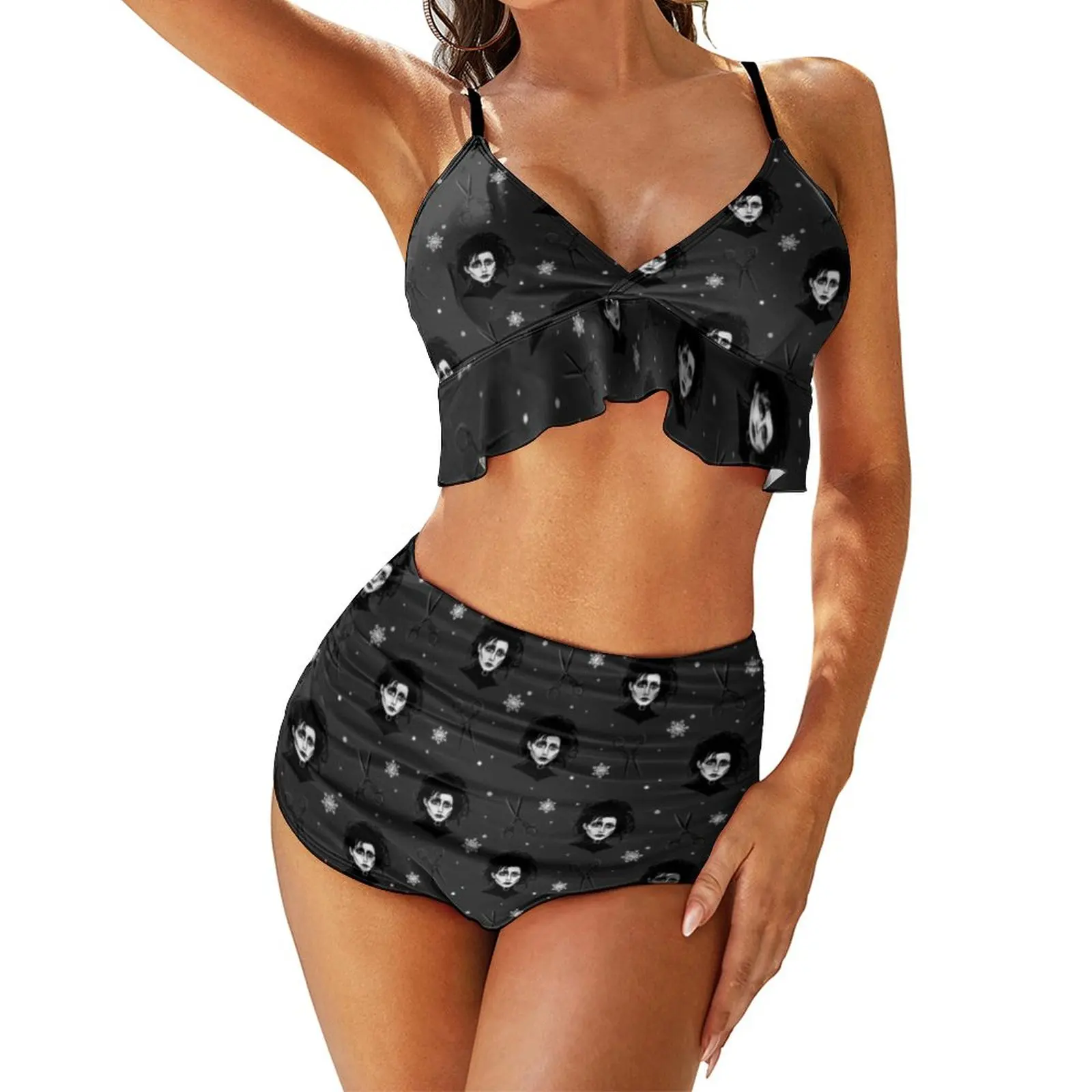 

Edward Scissorhands Bikini Swimsuit Sleeveless Sale Cute Swimwear Festival Two Piece Female Bathing Suit