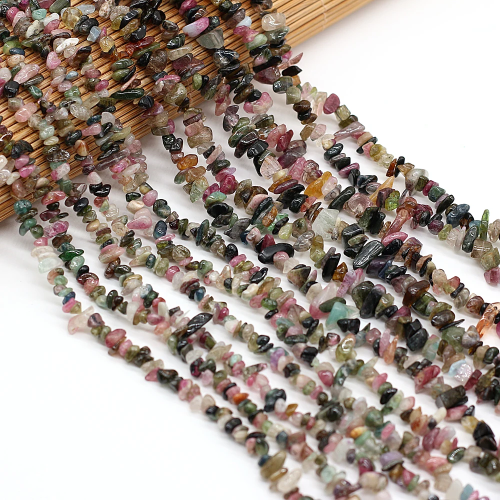 

Hot Natural Tourmaline Freeform Chip Stone Beads for DIY Necklace Bracelet Jewelry Making Gift Size 3x5-4x6mm Length 40cm
