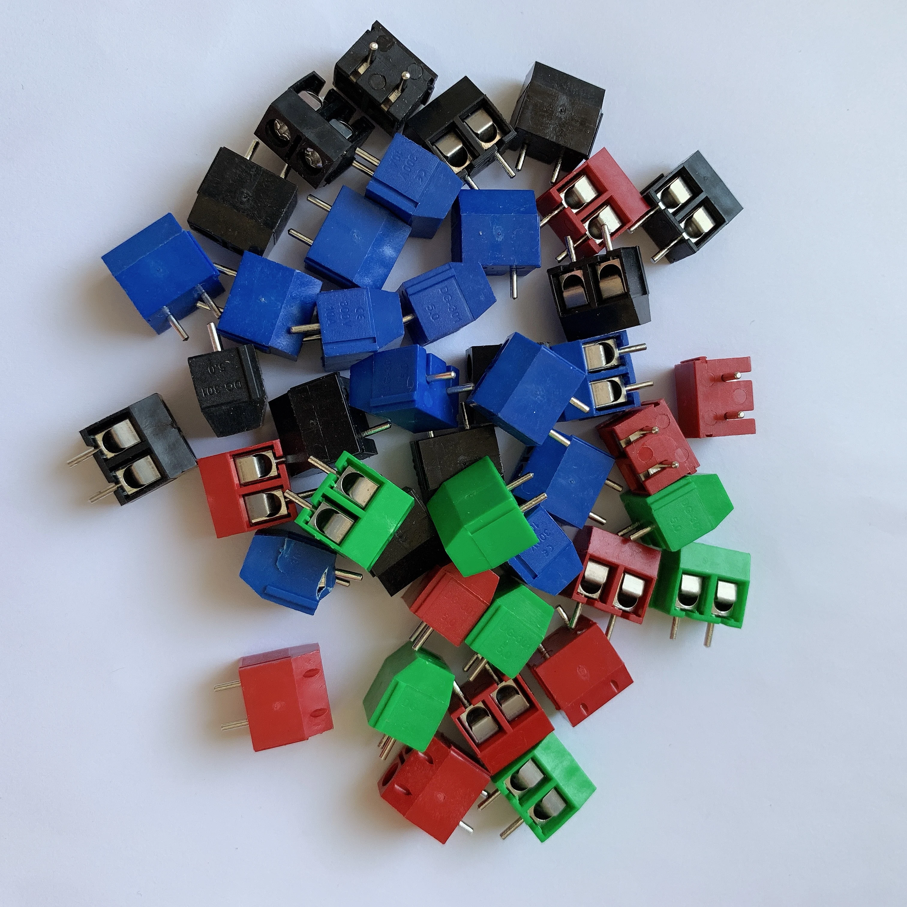 50 шт./лот KF301 2P 5.0 винт 2Pin 5 0 мм прямой штырь печатной платы клеммный блок