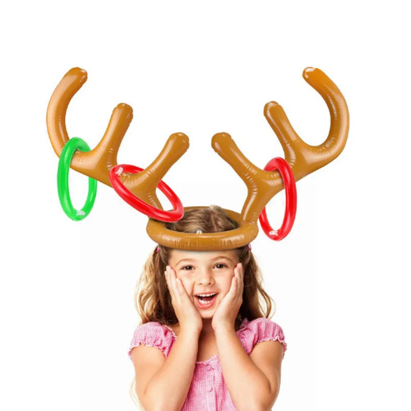 Надувные рога воздушный шар с кольцом Рождество День рождения кольцо бросок игра