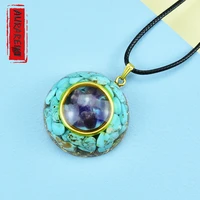 lapis lazuli and amethyst orgonite pendant nobleness and gorgeous witchcraft pendants energy stone reiki chakra yoga necklace