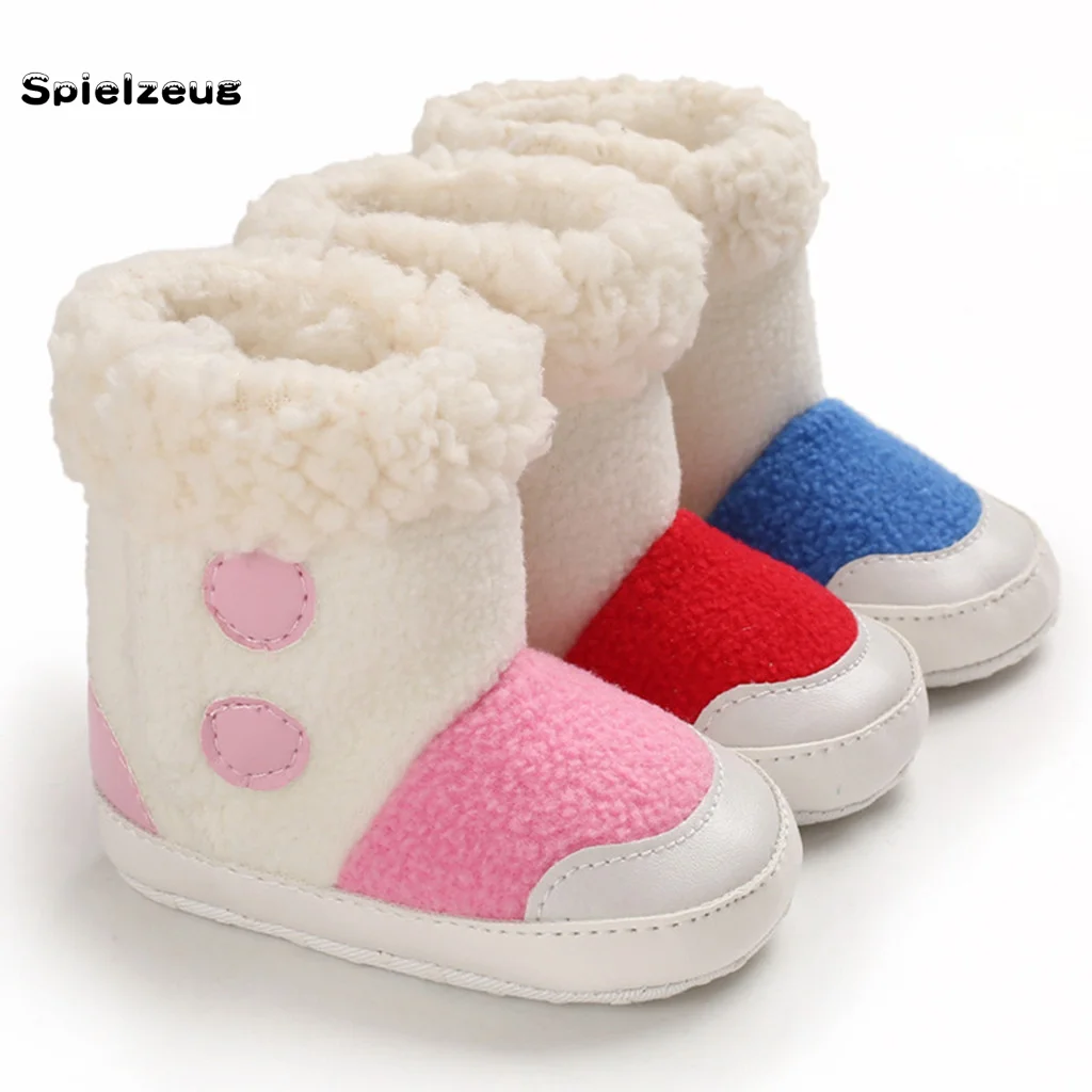 Теплые зимние ботинки разных цветов для новорожденных мальчиков и девочек