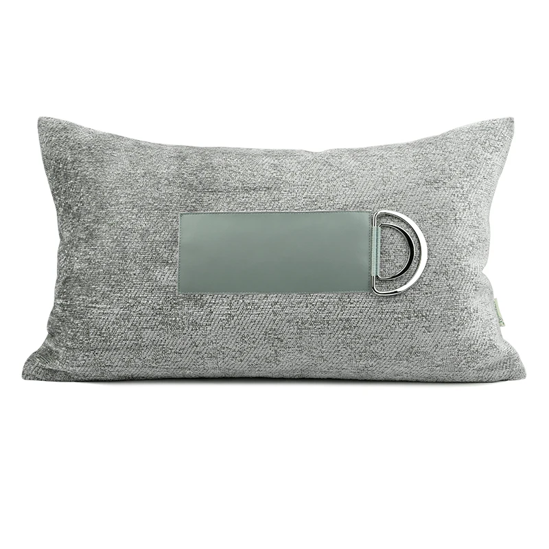 Solid Grey Cotton Linen Cushion Covers Square Waist Pillows Sofa Cushions For Living Room Home Decor 30x50cm