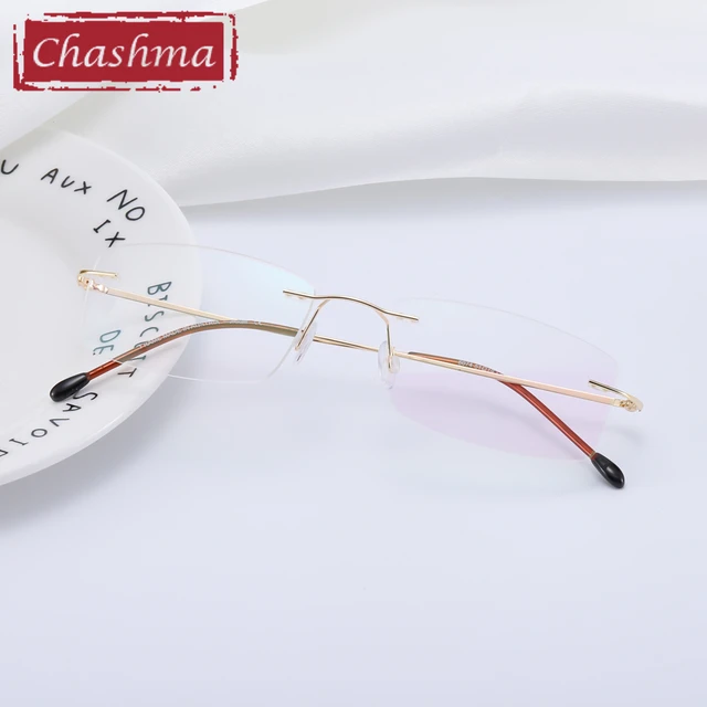 Chashma Brand Rimless Titanium Alloy Ultra Light Weight Myopia Glasses Frame Optical Eye Glasses For Men Frameless Eyewear 2 G 4