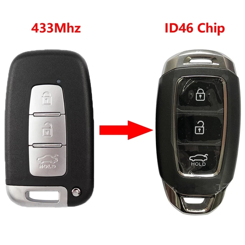 Для Hyundai 433 МГц Solaris Elantra Sonata Tucson IX25 i30 IX35 ix45 i20 обновленный дистанционный ключ