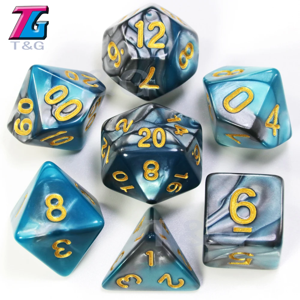 9 цветов микс игральные кости с мешком DND RPG портативные игрушки для взрослых детей пластиковые кубики специальный подарок подземелья драконы