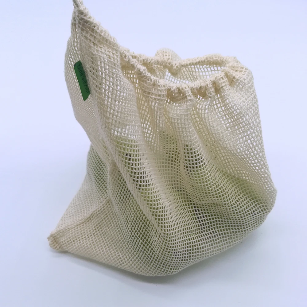Cotton Vegetable Bags for Home Kitchen Storage Reusable Produce Mesh Fruit Bag eco friendly Organization | Дом и сад