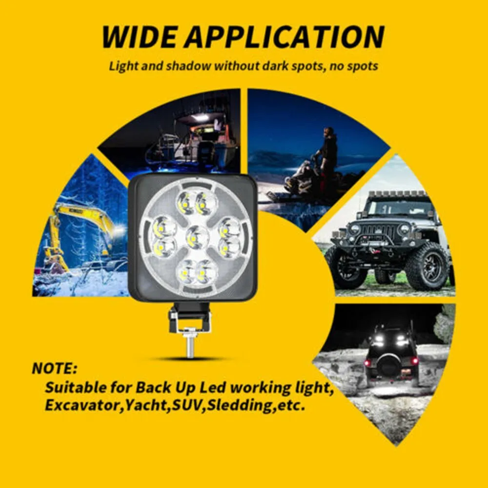 

Square Light Super Bright Work 1200LM 23-LED 46W 6500K-7500K DC 9V-60V