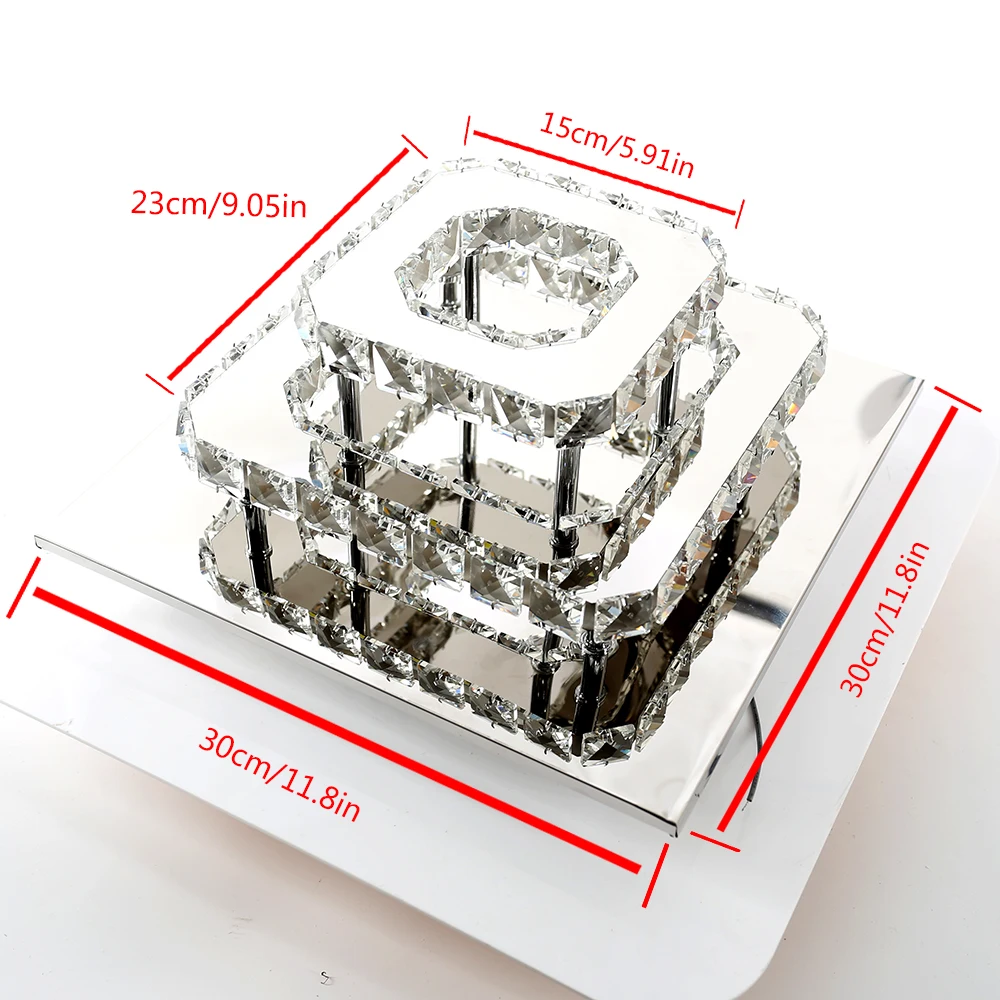 $53.79 LED Ceiling Lamp Square Llights For Room Dining Hanging Lampras Living Decoration Salon Kitchen Accesories Crystals Chandeliers