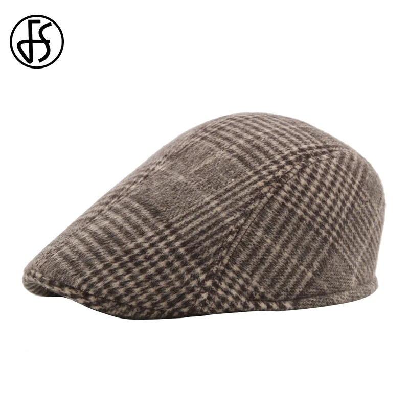 FS Зима Весна джентльмен фетровый плед берет кепки для мужчин и женщин теплые