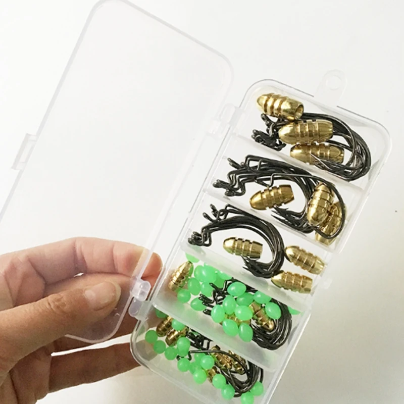 

106 Pieces of Fishing Gear Accessories Box Copper Pendant Hook Fishing Group Luya Accessories Small Box