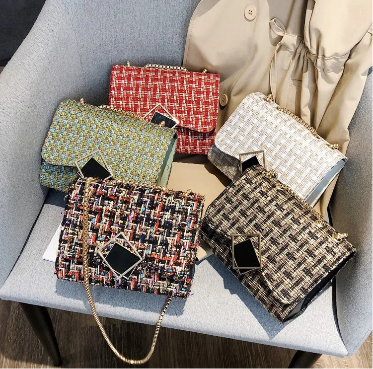 Женская сумка на плечо модная Стеганая с цепочкой кожаная через сумка-мессенджер