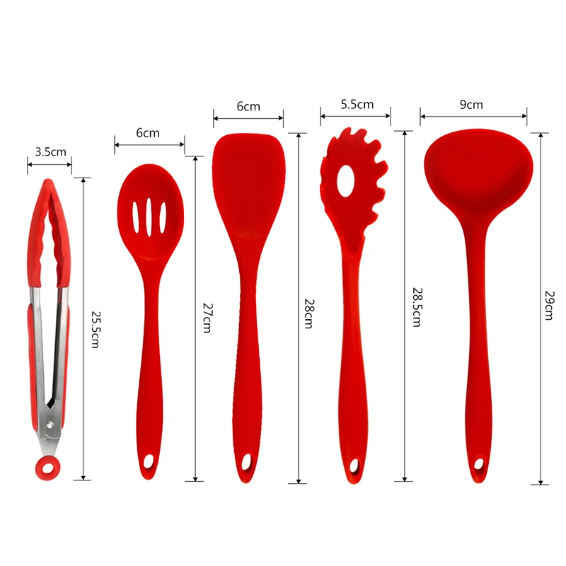 10pcs Silicone Pastry Spatula Set Non-Stick Rubber Heat-Resistant Kitchen Utensils for Baking | Дом и сад