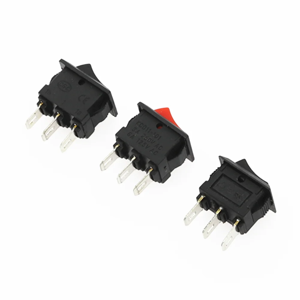 Кнопочный переключатель 10x15 мм SPST 3Pin 3A 250V KCD11 10 шт. кнопочный ВКЛ./ВЫКЛ./ВЫКЛ. * 15