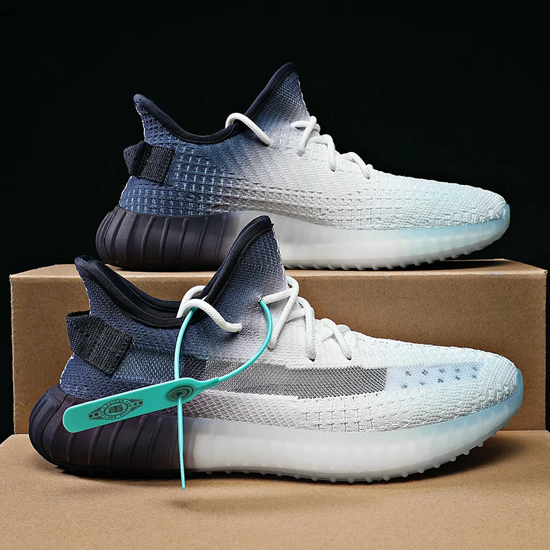 

Мужские Легкие беговые кроссовки кокосового цвета, Повседневные вязаные кроссовки для улицы, новинка 2021