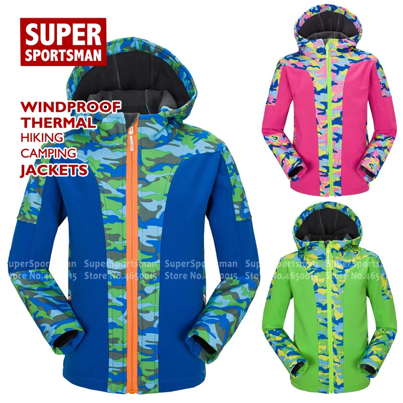 Детская зимняя флисовая куртка камуфляж охота куртки для детей девочек и