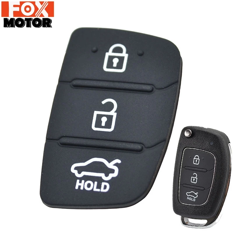 

Replacement Rubber 3 Button Pad For Hyundai Creta I20 I40 Tucson Elantra Santa Fe Solaris Ix35 Ix45 Remote Car Repair Key Fob