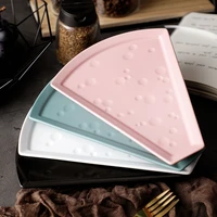 pizza shape creative ceramic grid fruit plate snack plate serving platter small dish tray home desktop dried fruit snack tray