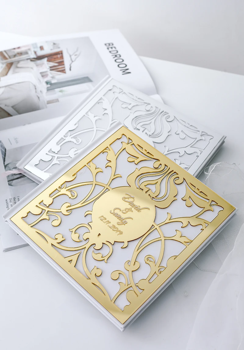 Индивидуальная Золотая Серебряная Свадебная фотокнига для гостей на свадьбу А4