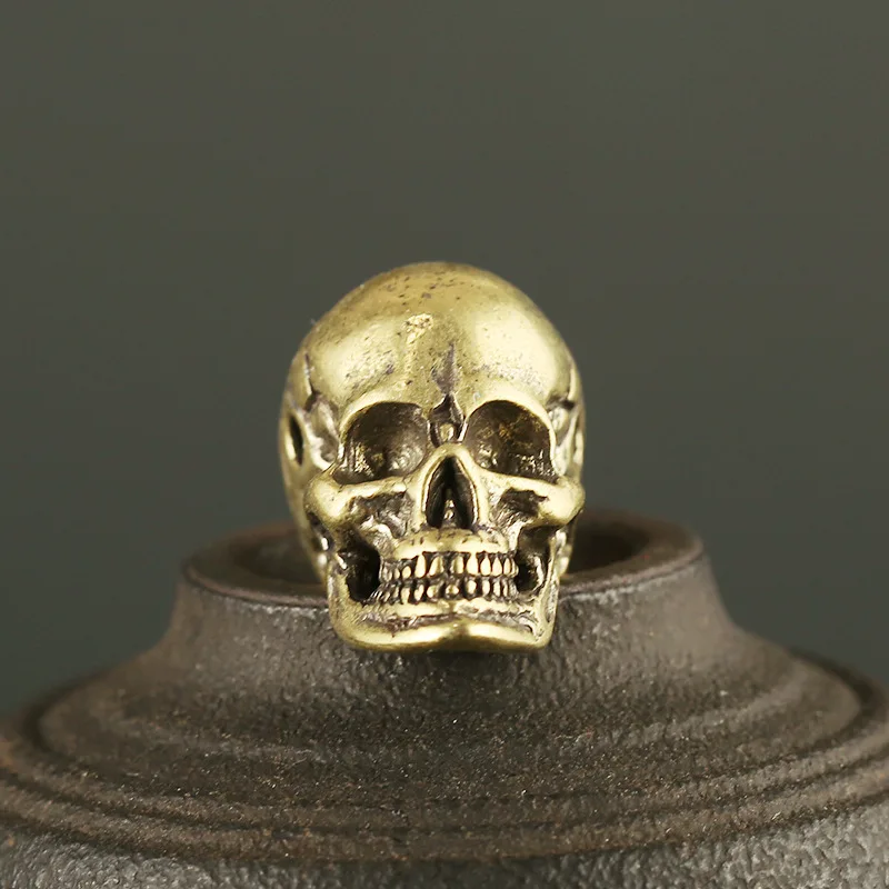 Мужские брелоки с черепом в стиле панк из белой латуни и меди металлическая