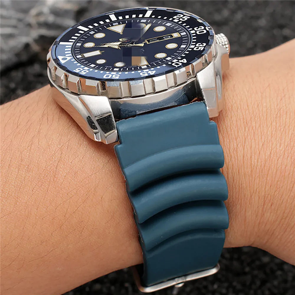 

20 22mm Watch Strap Silicone Watch Wrist Band Spare Parts for Water Ghost Abalone SBDC033 small MM