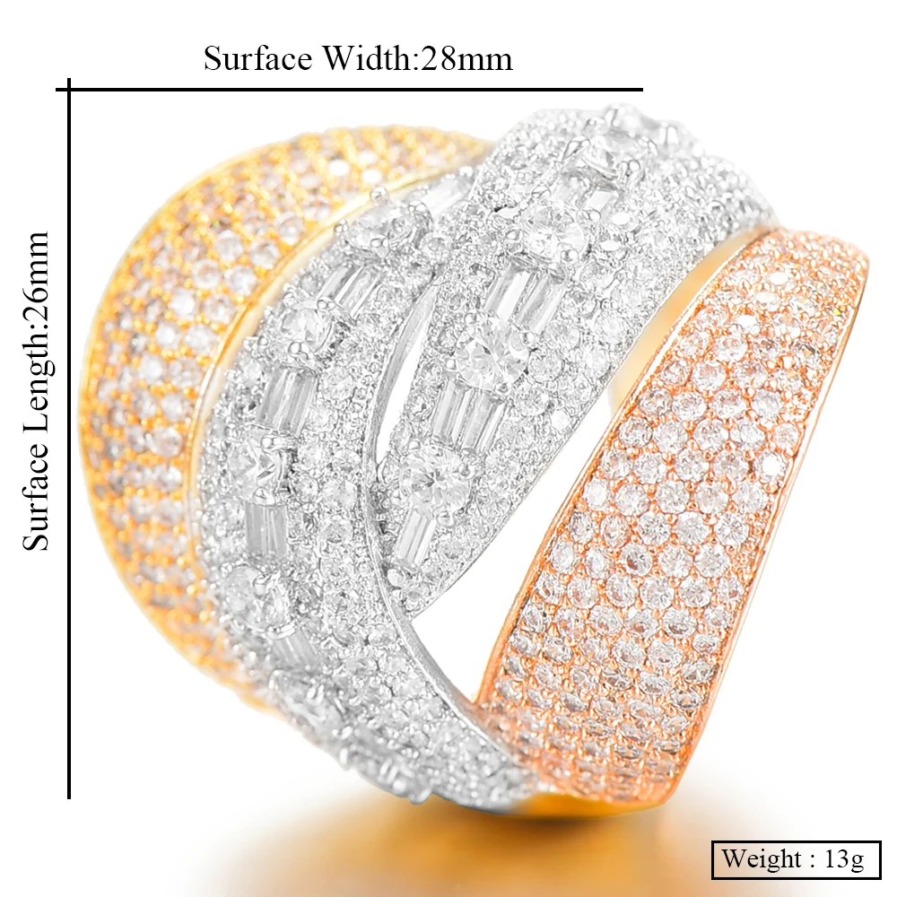 Женское кольцо с фианитами GODKI роскошное обручальное 4 слоями Ювелирное