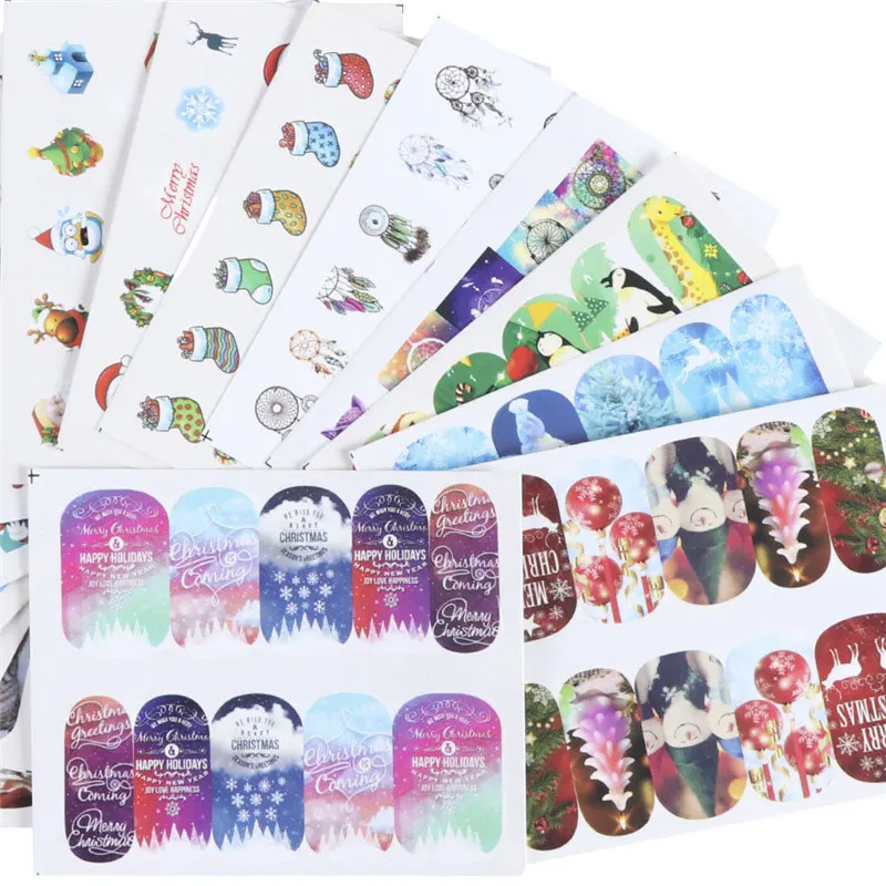 

Christmas Elk Nail Sticker Accessories Art DIY Slider For Manicuring Women Water Sticker Inscriptions Transfer Decals