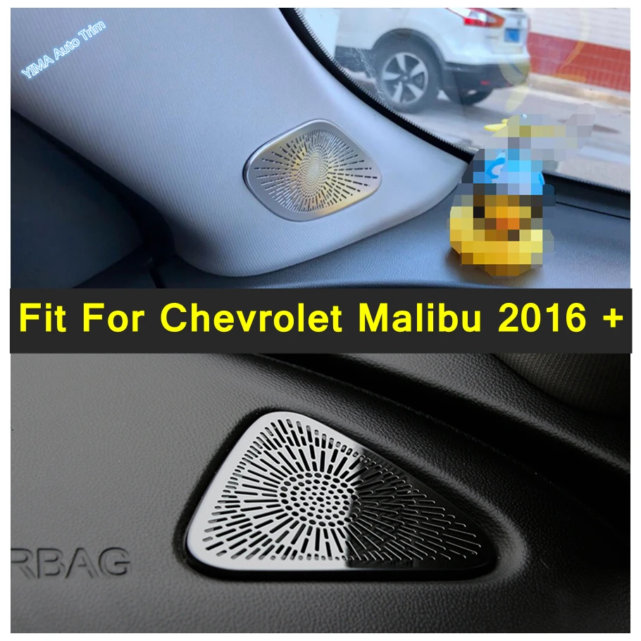 Auto Pillar A/instrumento Audio altavoz Tweeter cubierta embellecedor negro y plateado estilo Accesorios para Chevrolet Malibu 2016 - 2020