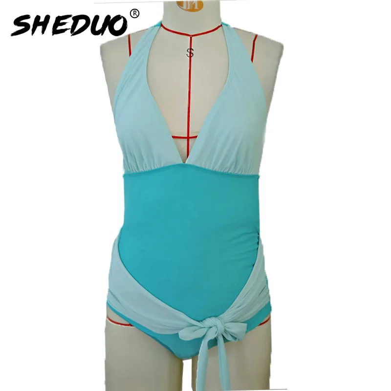 Купальный костюм для беременных цельный Элегантный купальный с v образным