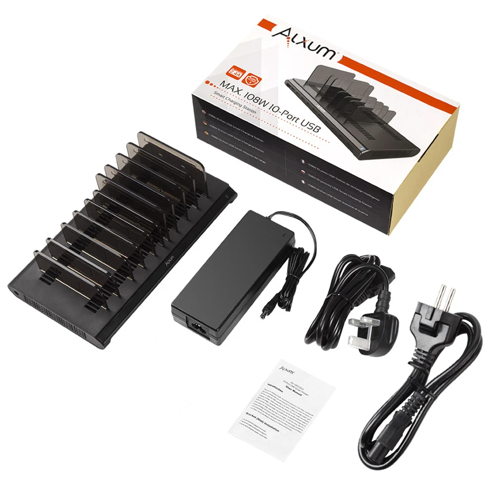 10 Port USB Charger for Mobile Phone iPhone Xiaomi Samsung iPad Power Bank Multiple Usb Fast Charging Home Desktop Wall | Мобильные