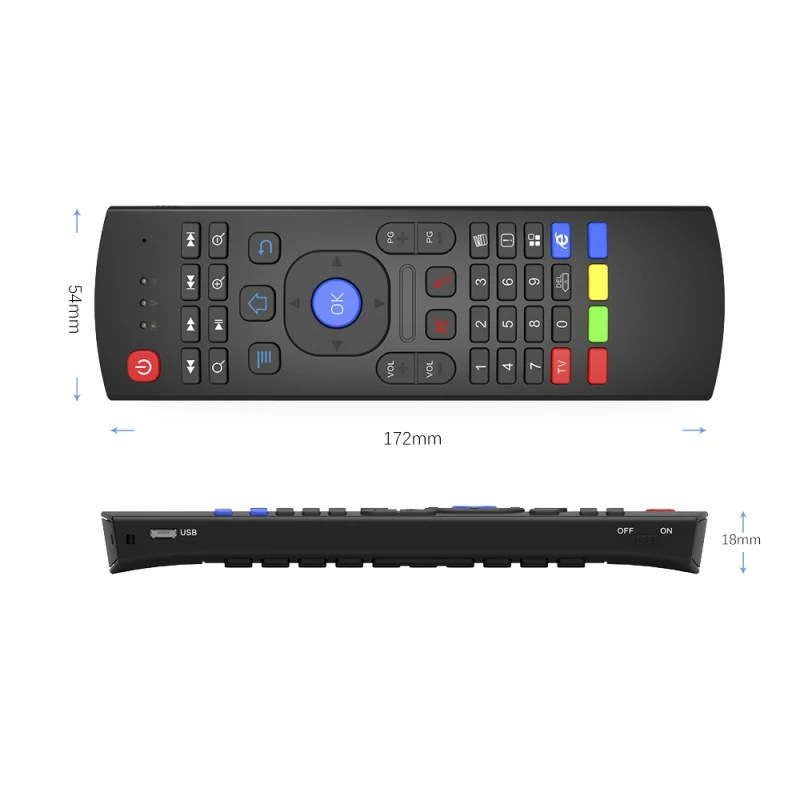 Беспроводная клавиатура QWERTY для смарт-ТВ на андроид ТВ коробка kodi XBMC MXQ MX3 M8S + T8 QBox 2