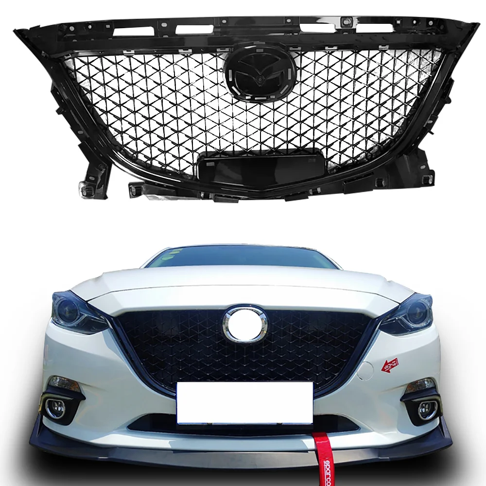 Для Mazda 3 Axela 2014 2015 2016 ABS Пластик решетка изменить передней верхней решетки бампер