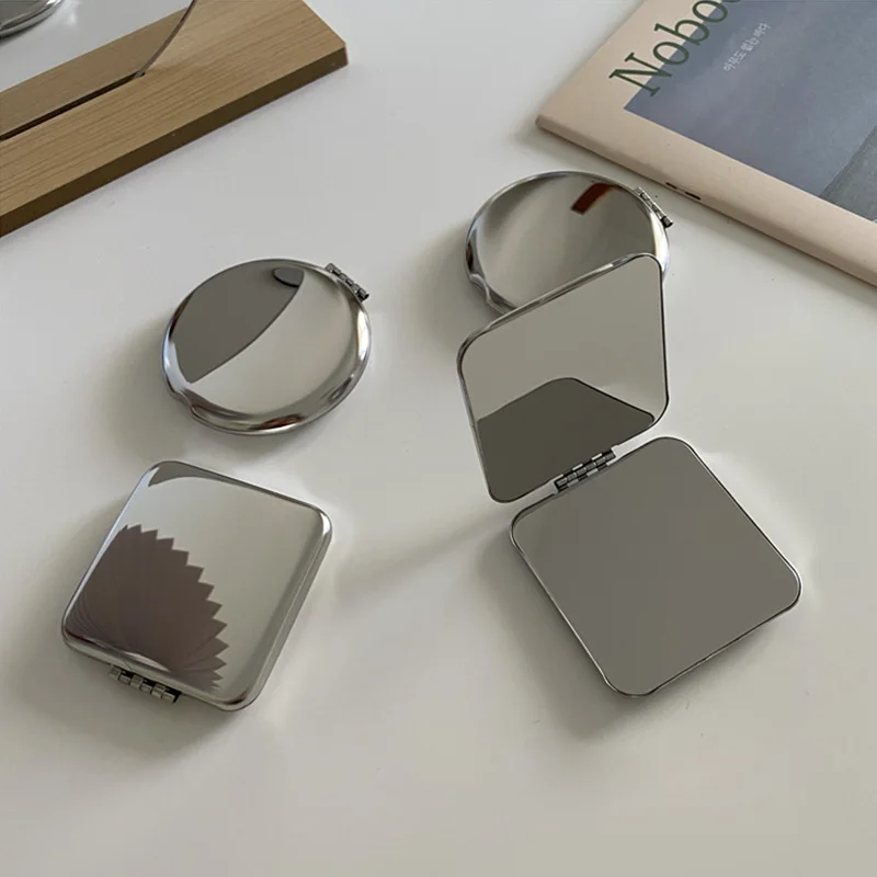 Компактное Карманное квадратное мини-зеркало из нержавеющей стали