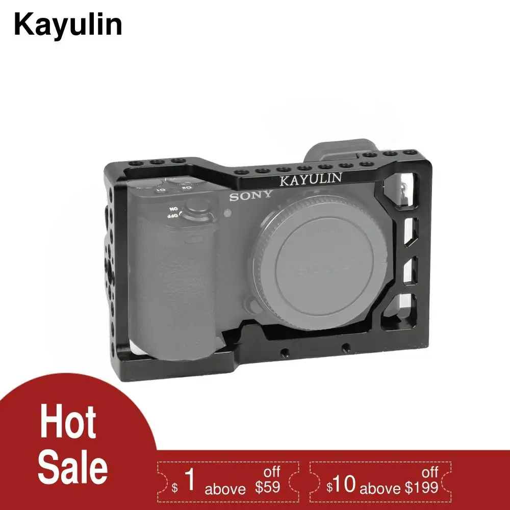 Kayulin Dslr A6500 Камера клетка для Sony с креплением вспышки Холодный башмак 1/4 резьбовые